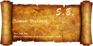 Samek Botond névjegykártya